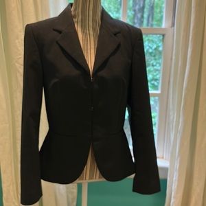 Charcoal gray wool blend The Limited peplum suit jacket and matching pants.
